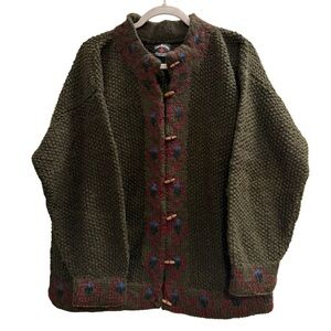 Lost Horizons Wool Toggle Cardigan Size Large